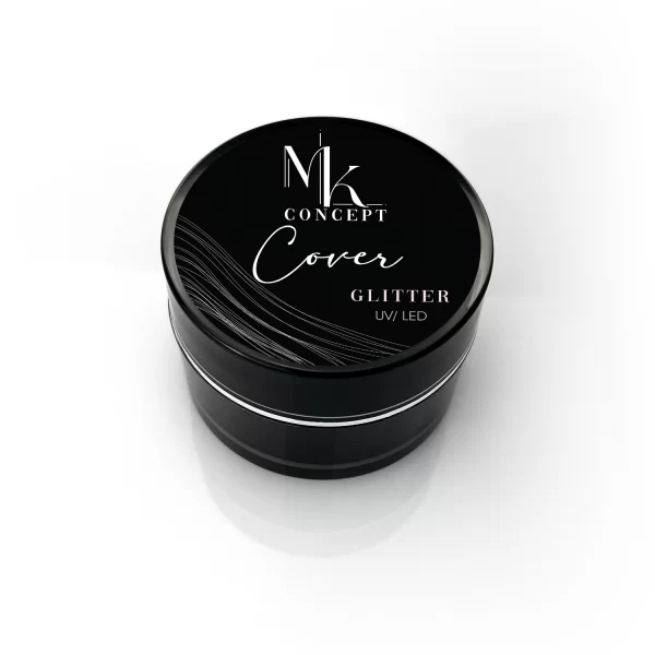 MK Concept Cover Glitter Gel - Medium Viscosity Nail Modeling Gel with Natural Glitter Finish