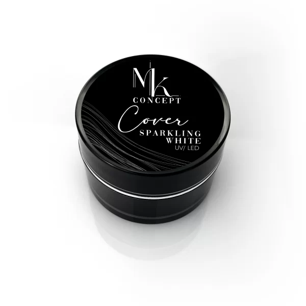 MK Concept Cover Sparkling White Gel - Medium Viscosity Nail Modeling Gel with Natural Sparkling White Finish