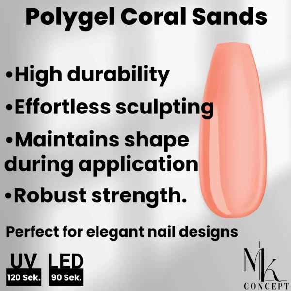 High-quality Polygel Coral Sands 15g for durable, elegant nail designs, easy sculpting, and long-lasting application.